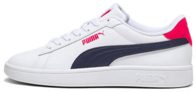 PUMA Smash 3.0 Leather Sneakers Youth, Dark Blue White,Navy,For All Time Red 392031_11
