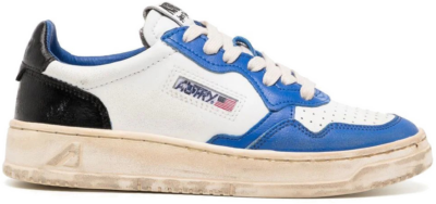 Autry Medalist Super Vintage Leather Low White Blue Black (Women’s) AVLW-SV10