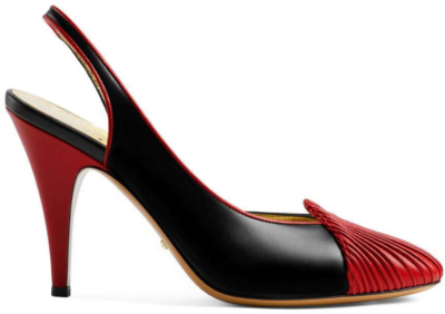 Gucci 95 Slingback Leather Pumps Black Red (Women’s) 740058 AAB19 6492