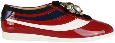 Gucci Falacer Patent Leather Sneaker Red Vernice Crystal (Women’s) 493692 BS7Y0 6473