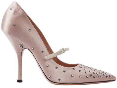 Gucci Jodie Embellished Satin Pumps Pink (Women’s) 723430 FJSY0 9641