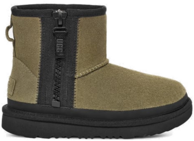 UGG Classic Mini-laars met ritsband en logo in Green Burnt Olive 1143699K-BTOL