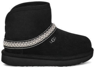 UGG Classic Mini Crescent-laars voor Grote Kinderen in Black Black 1157697T-BLK