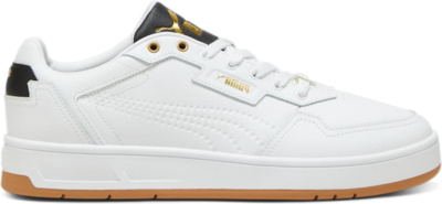 Men’s PUMA Court Classic Lux Sneakers, White/Black/Gold 395019_06