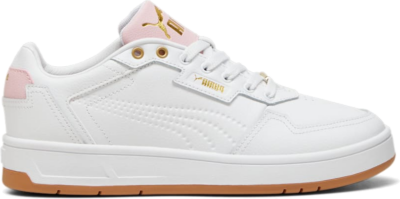 Men’s PUMA Court Classic Lux Sneakers, White/Mauve Mist/Gold 395019_09