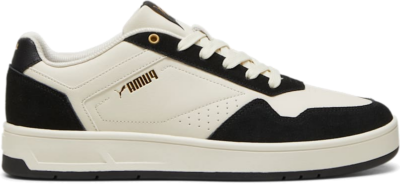 PUMA Court Classic Suede Sneakers, Alpine Snow/Black/Gold 397264_05