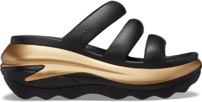 Crocs Mega Crush Metallic Triple Strap Slides Unisex Black / Gold Black/Gold 210459-072-M4W6