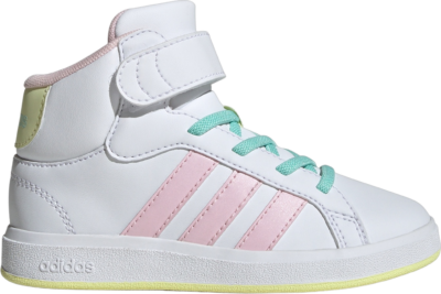 adidas Grand Court Mid Cloud White Clear Pink Ice Yellow (GS) IE8705