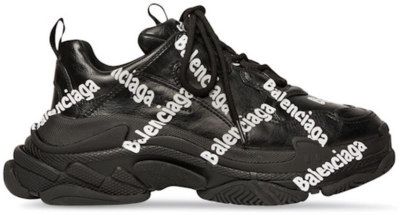 Balenciaga Triple S All Over Logo Black White (Women’s) 524039W2FAB1090