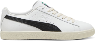 PUMA Clyde Leather Sneakers Unisex, White/Black/Frosted Ivory 398703_01