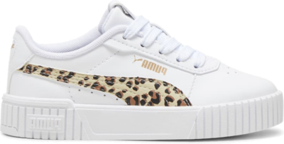 PUMA Carina 2.0 Animal Update Kids’ Sneakers, White/Putty/Gold 396987_02