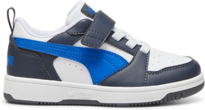 PUMA Rebound V6 Lo Kids’ Sneakers, White/Hyperlink Blue/Galactic Grey 397419_16