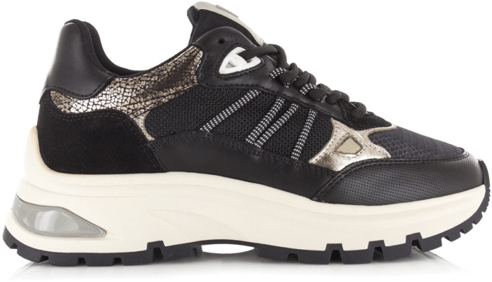 VIA VAI VIA VAI - Liz Dae Vectra combi Nero Zwart Leer Lage sneakers Dames