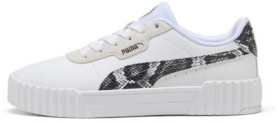 Women’s Puma Carina 3.0 Snake Chic, White, Size 35.5, White,Vapor Gray,Aged Silver 400723_01