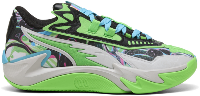 Puma Scoot Zeros II 2K Basketball Youth, Blue, Size 35.5, Bright Aqua,Feather Gray 311362_01