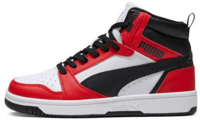 Puma Rebound V6 Mid Sneakers Youth, White, Size 35.5, White,Black,Red 393831_03