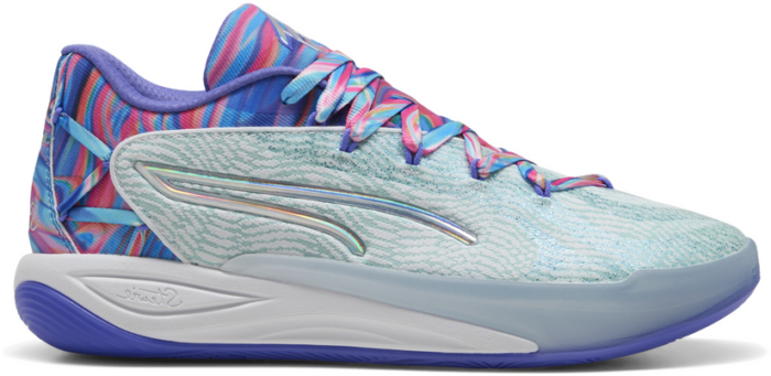 Women’s Puma Stewie 4 Prism Basketball , White, Size 44, White,Light Aqua 311062_01